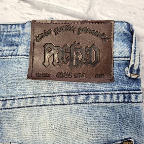 Prefixo Men's Denim Jeans Brazil size 40 Skinny Bleached Distressed Faded READ - Picture 13 of 15